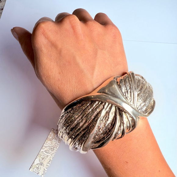 HUGE Didae Shablool Israel 925 Sterling Silver 40mm Wide Bangle Bracelet NWT! - Picture 1 of 12